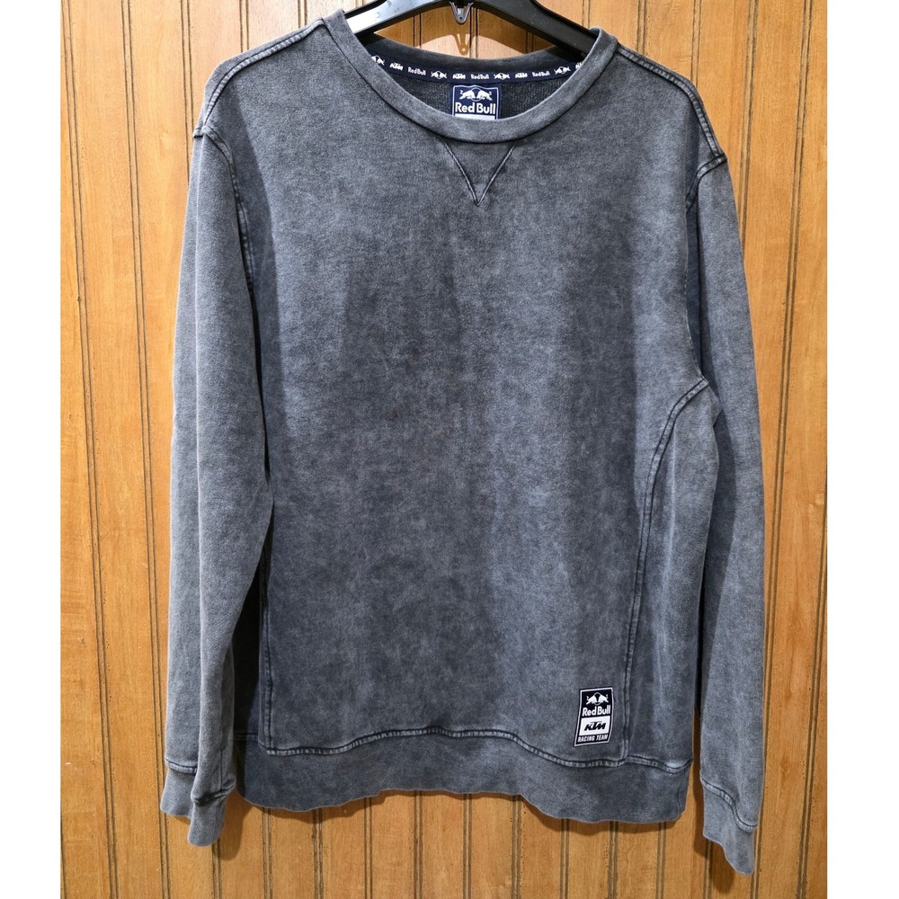 Red Bull KTM Racing‎ Team Sweatshirt Gray Washed Pullover Logo Sweater Sz M